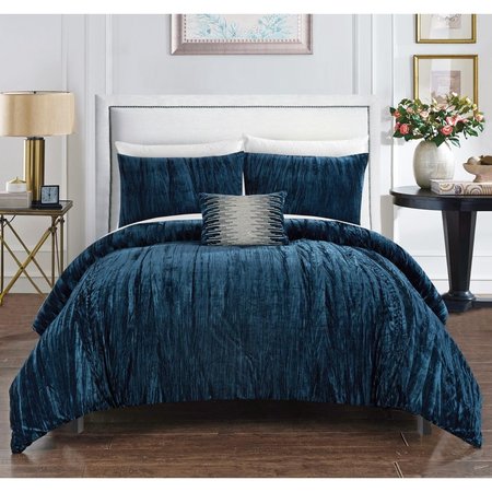 FIXTURESFIRST Jaydalee Comforter Set - King Size - Navy - 4 Piece FI2542042